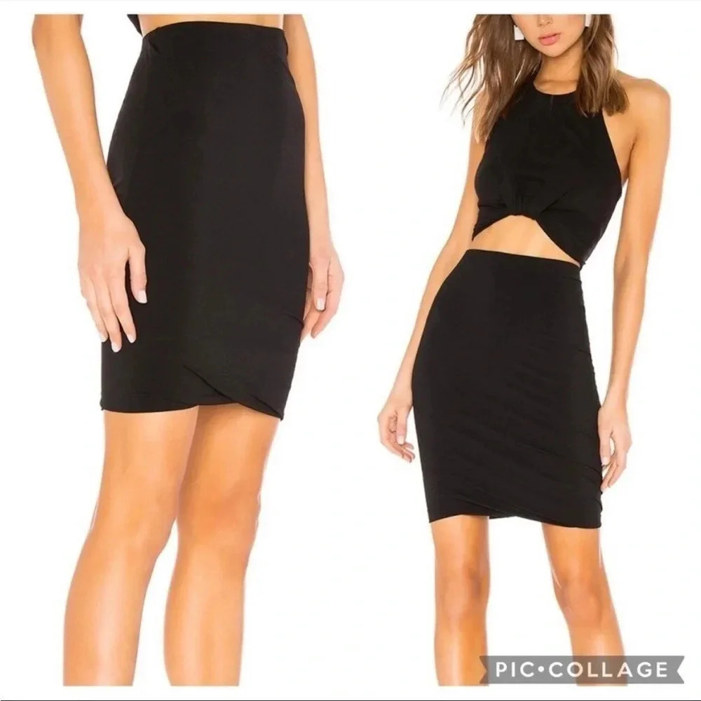 T Alexander Wang black knit mini skirt